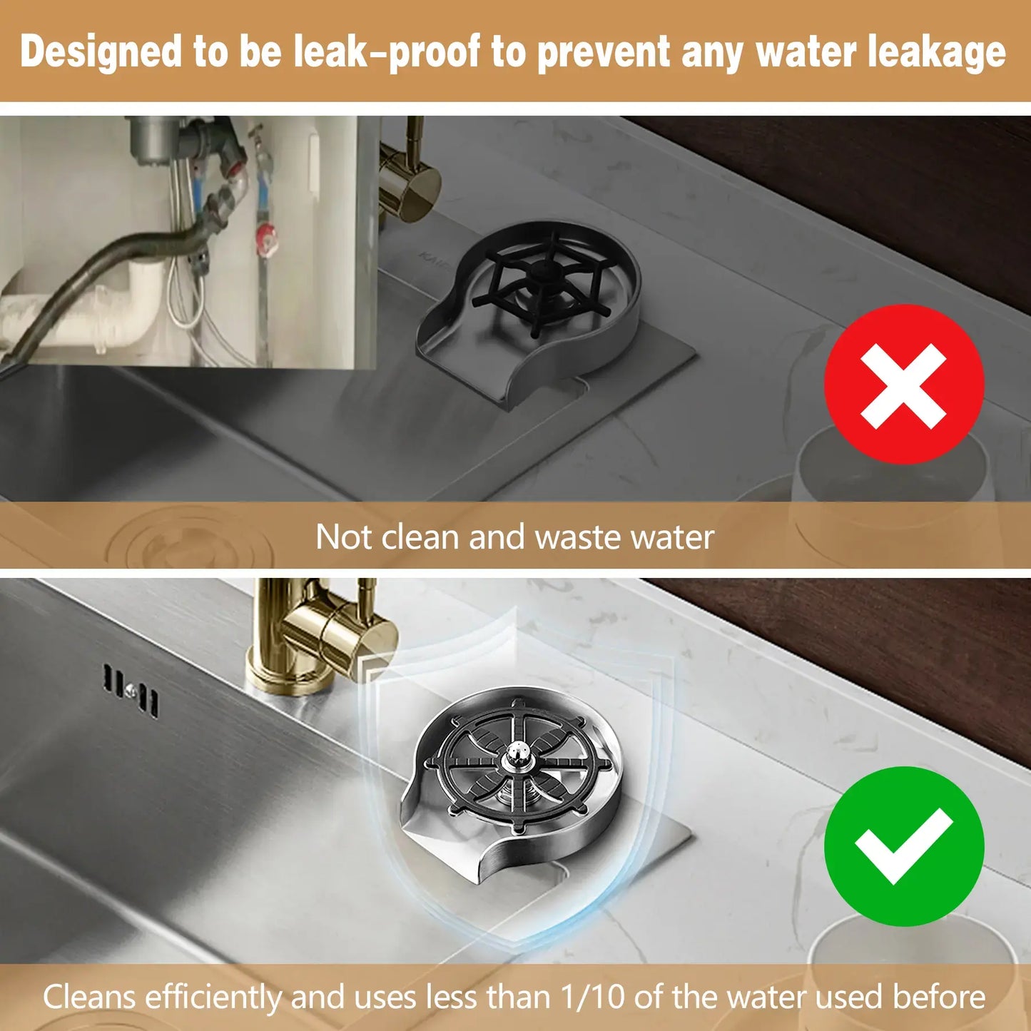 Stainless Steel Kitchen Sink Cup Washer – High-Pressure Automatic Glass Rinser