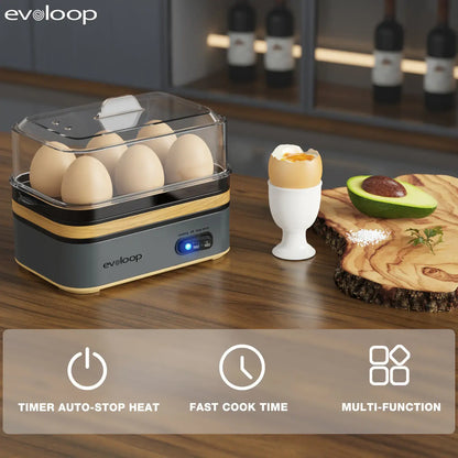 6-Egg Electric Rapid Cooker - Portable Breakfast Maker with Auto Shut-Off