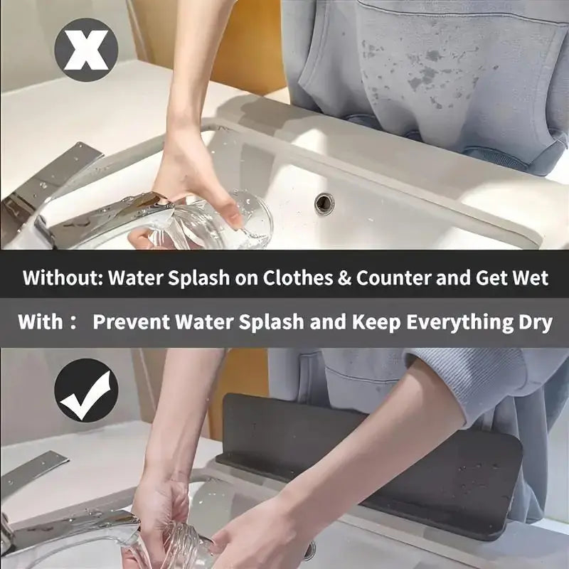 Silicone Sink Splash Guard - Waterproof Kitchen Countertop Water Barrier