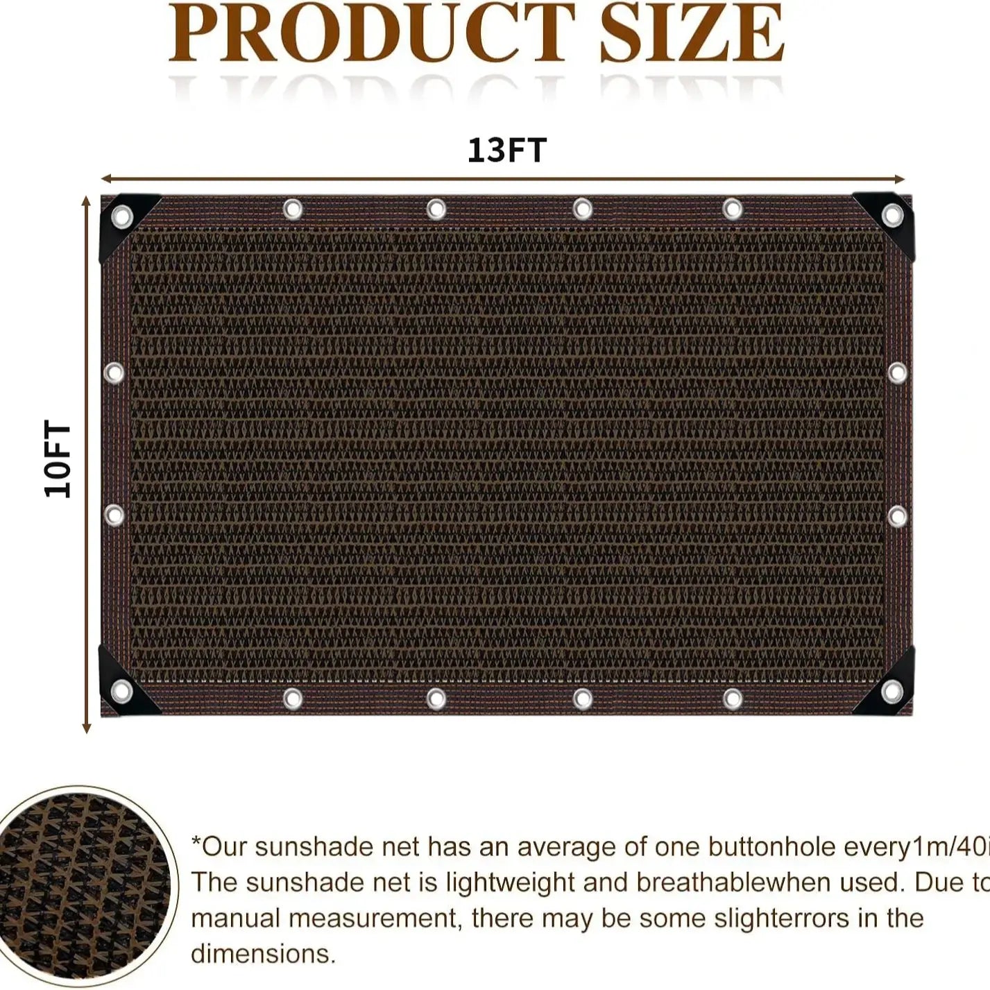 10x13ft 90% Blackout Shade Cloth - UV-Resistant Sunshade Net for Garden & Patio