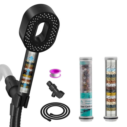 High-Pressure Filtered Handheld Shower Head - 5-Mode Water Softener for Hair & Skin