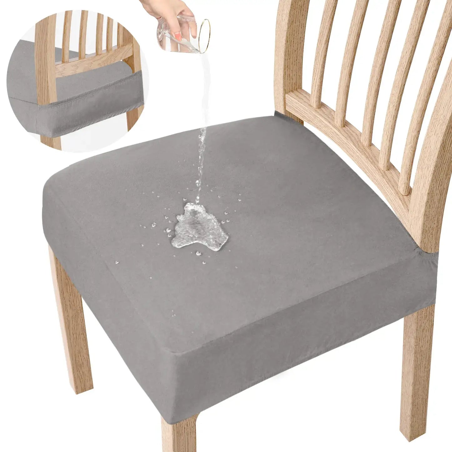 Waterproof Stretch Dining Chair Seat Covers - Slip-Resistant Washable Protector