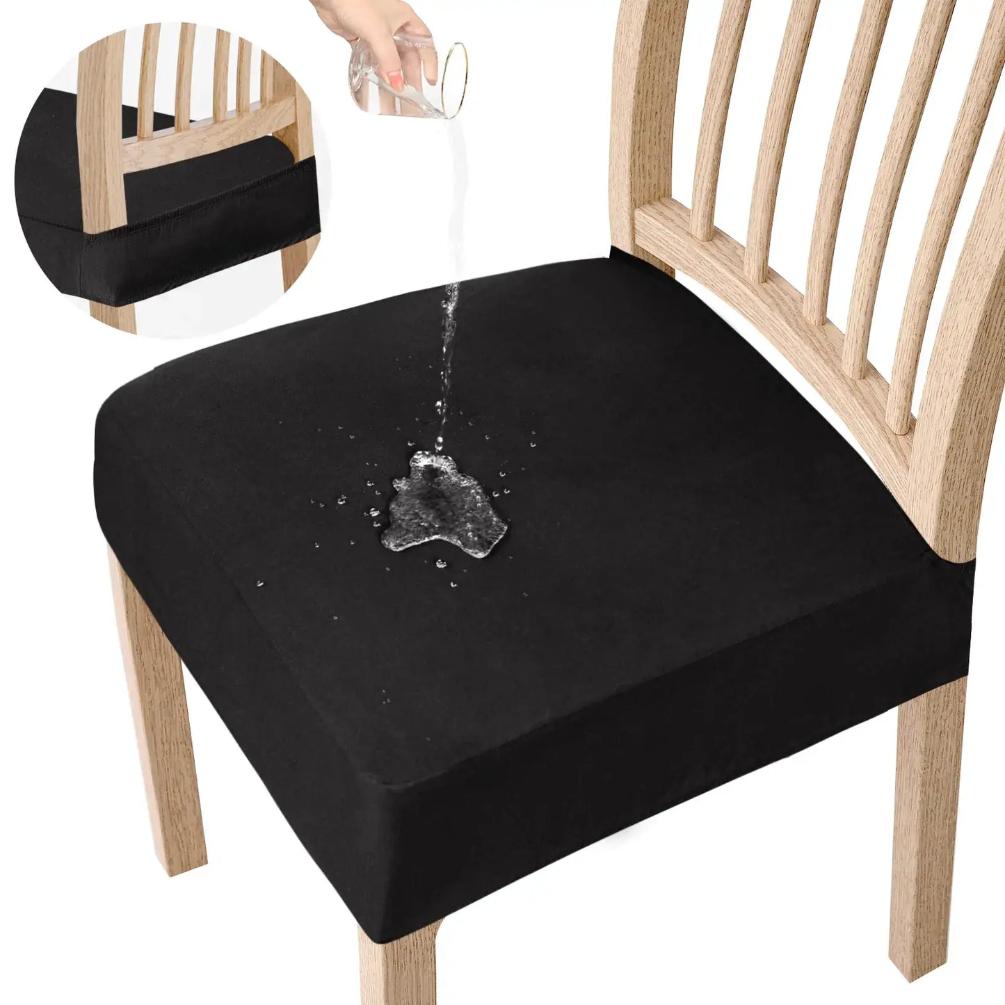 Waterproof Stretch Dining Chair Seat Covers - Slip-Resistant Washable Protector