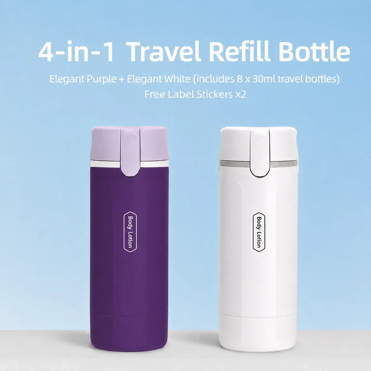 4-in-1 Travel Cosmetic Dispenser – Leak-Proof Refillable Toiletry Organizer Bottle