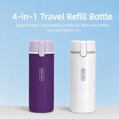 4-in-1 Travel Cosmetic Dispenser – Leak-Proof Refillable Toiletry Organizer Bottle