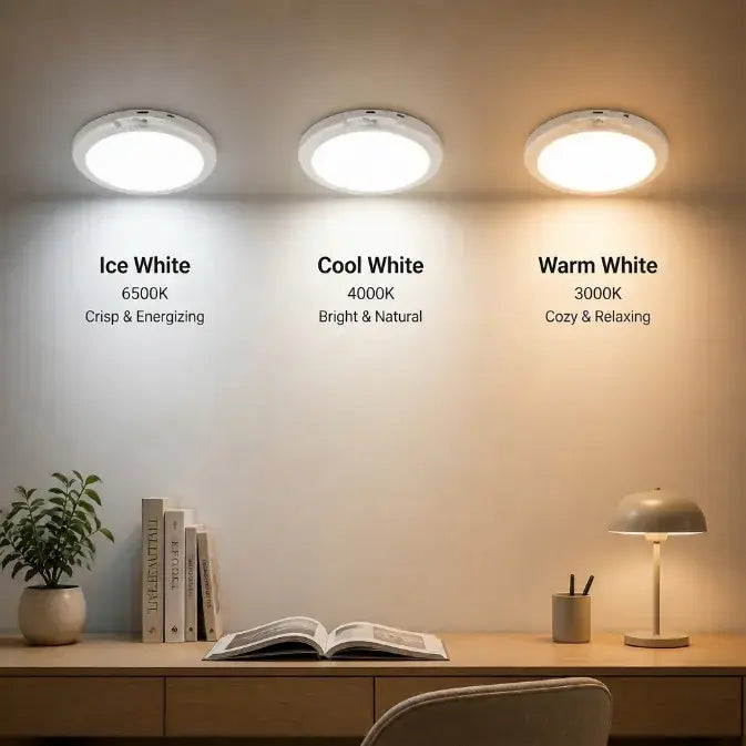 Rechargeable Motion Sensor Ceiling Light with Remote & 3 Color Modes