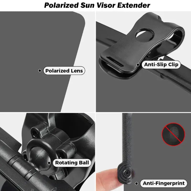 Universal Anti-Glare Car Sun Visor Extender - UV400 Polarized Driving Shade