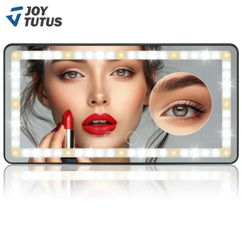 LED Car Sun Visor Vanity Mirror - USB Rechargeable Makeup Mirror with Dimmable Light