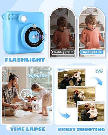 Instant Print Kids Camera with Digital Video Recording & Photo Printing