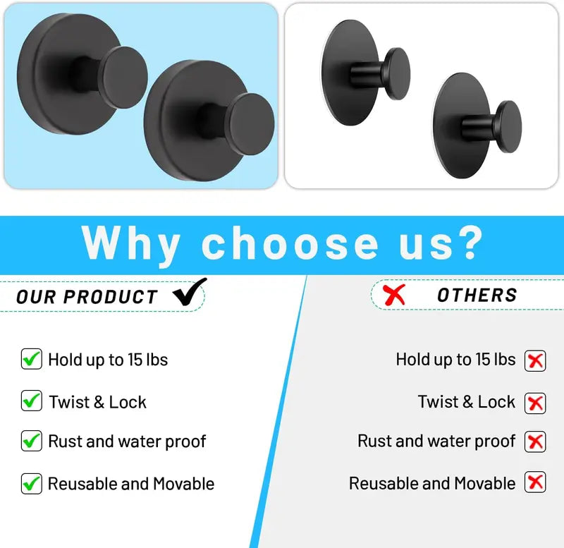 Twist & Lock Suction Hooks
