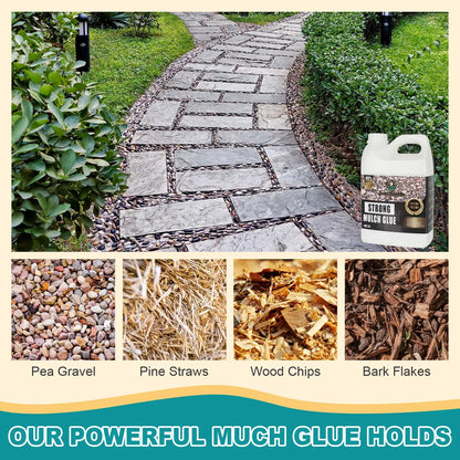 Heavy-Duty Mulch Glue 68oz Concentrate - Landscape Stone & Gravel Adhesive for Garden
