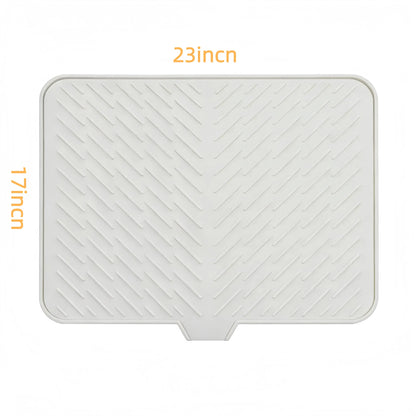 Large Silicone Dish Drying Mat – Heat Resistant Kitchen Counter Drainer Tray