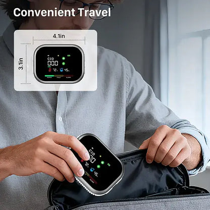 6-in-1 Portable Gas Leak Detector & Air Quality Monitor - Temp & Humidity Sensor for Kitchen, Home & RV Safety