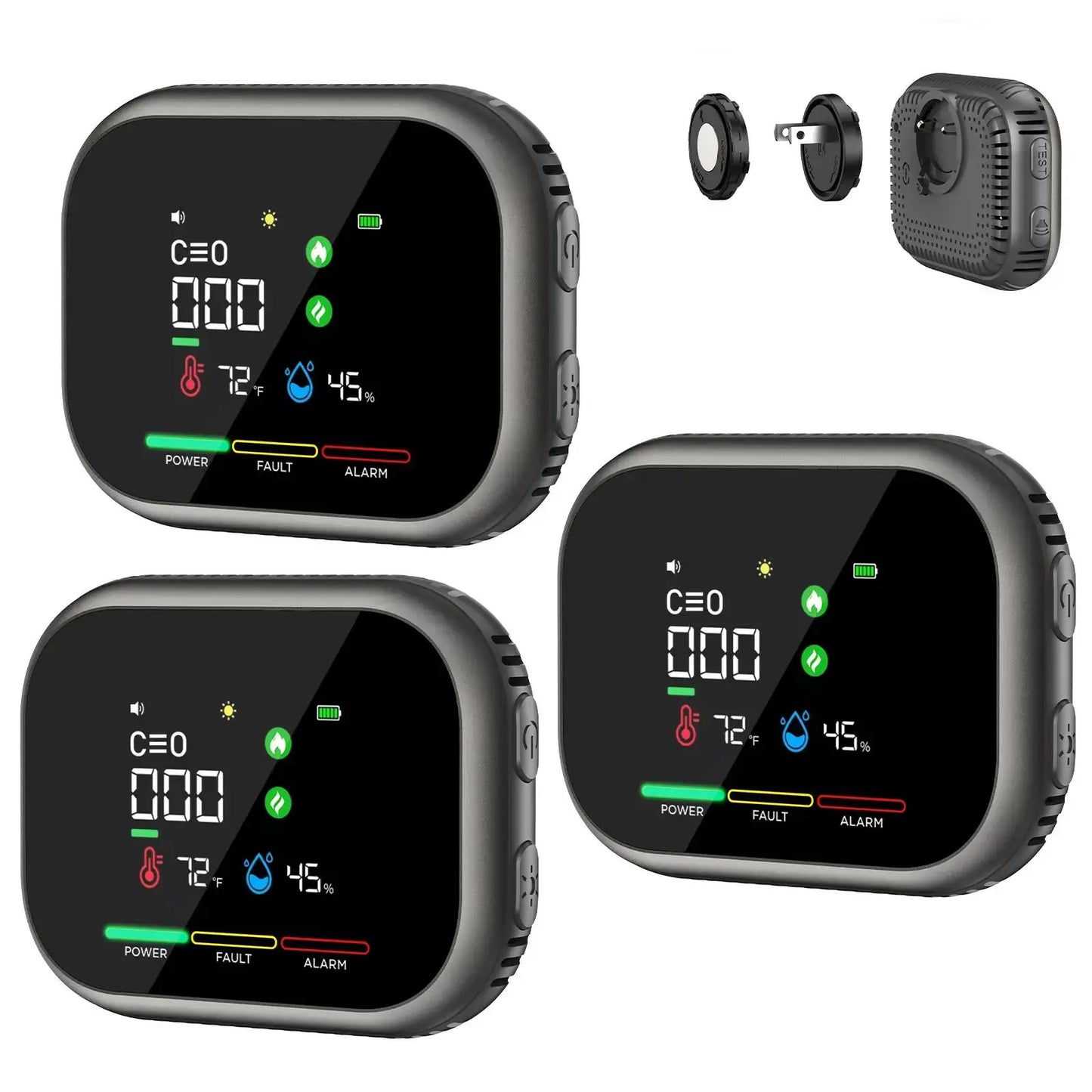 6-in-1 Portable Gas Leak Detector & Air Quality Monitor - Temp & Humidity Sensor for Kitchen, Home & RV Safety