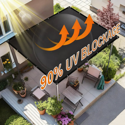 10x13ft 90% Blackout Shade Cloth - UV-Resistant Sunshade Net for Garden & Patio