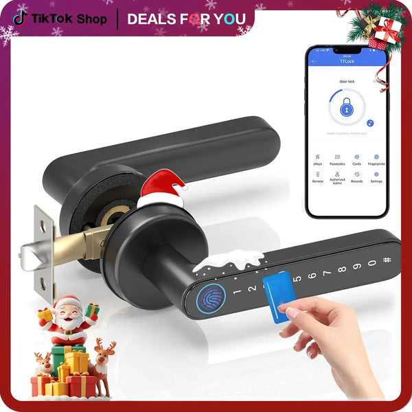 Smart Biometric Fingerprint Door Lock - Keyless Entry Digital Handle with App Control