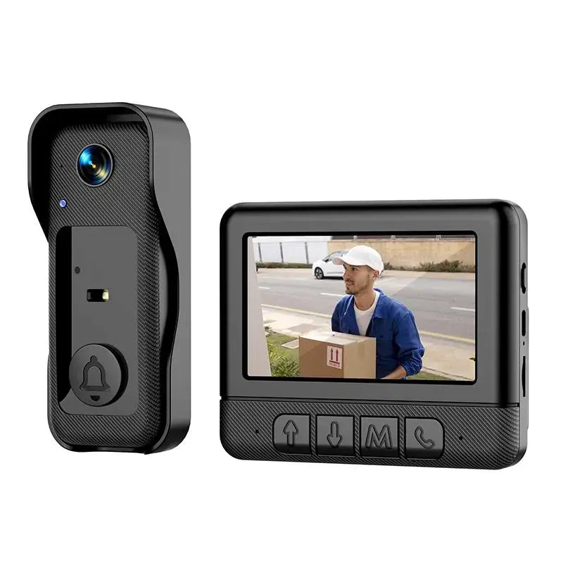 Wireless Video Doorbell with 4.3" HD Screen - No WiFi, No App & Night Vision