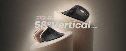 ProtoArc Wireless Ergonomic Vertical Mouse - Rechargeable Bluetooth Optical