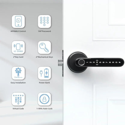 Smart Biometric Fingerprint Door Lock - Keyless Entry Digital Handle with App Control