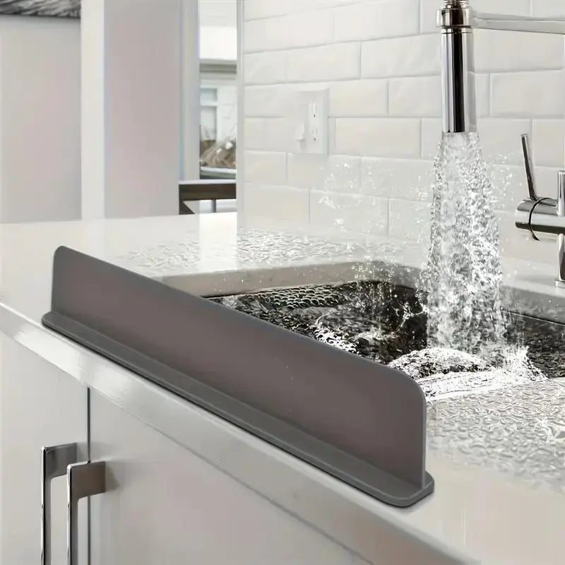 Silicone Sink Splash Guard - Waterproof Kitchen Countertop Water Barrier