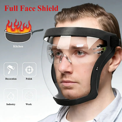 Adjustable Full-Face Protective Shield - Durable Heat & Impact Resistant Visor