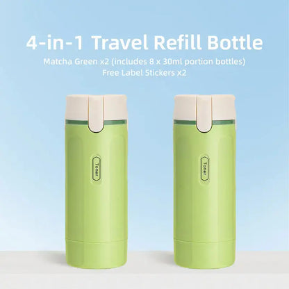 4-in-1 Travel Cosmetic Dispenser – Leak-Proof Refillable Toiletry Organizer Bottle