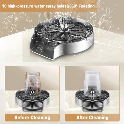 Stainless Steel Kitchen Sink Cup Washer – High-Pressure Automatic Glass Rinser