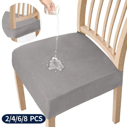 Waterproof Stretch Dining Chair Seat Covers - Slip-Resistant Washable Protector