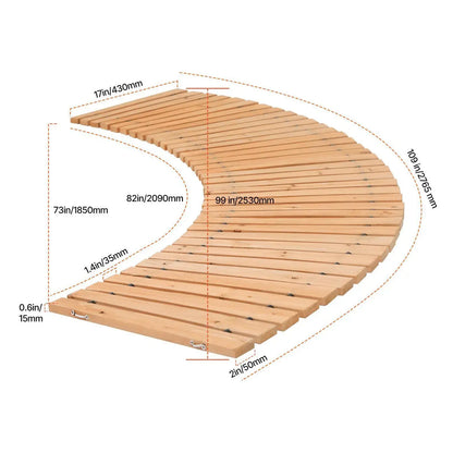 Roll-Out Cedar Wooden Garden Pathway - 8ft Non-Slip Outdoor Walkway for Backyard