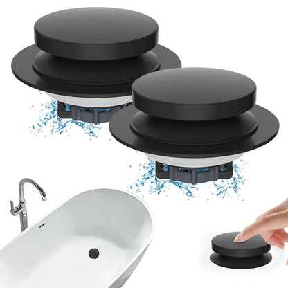 3-in-1 Bathtub Drain Stopper & Hair Catcher - Universal Chrome Tub Strainer Plug