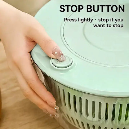 3-in-1 Salad Spinner Set: Large Vegetable Washer, Strainer & 5-Blade Slicer