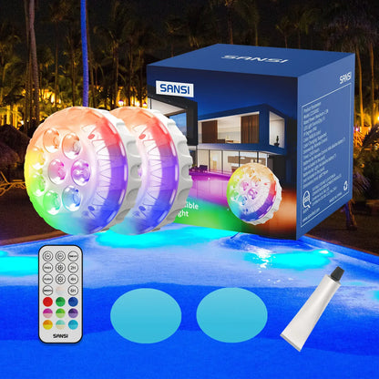 RGB Color Changing LED Pool Lights - Remote Control Waterproof Underwater Pool Decor