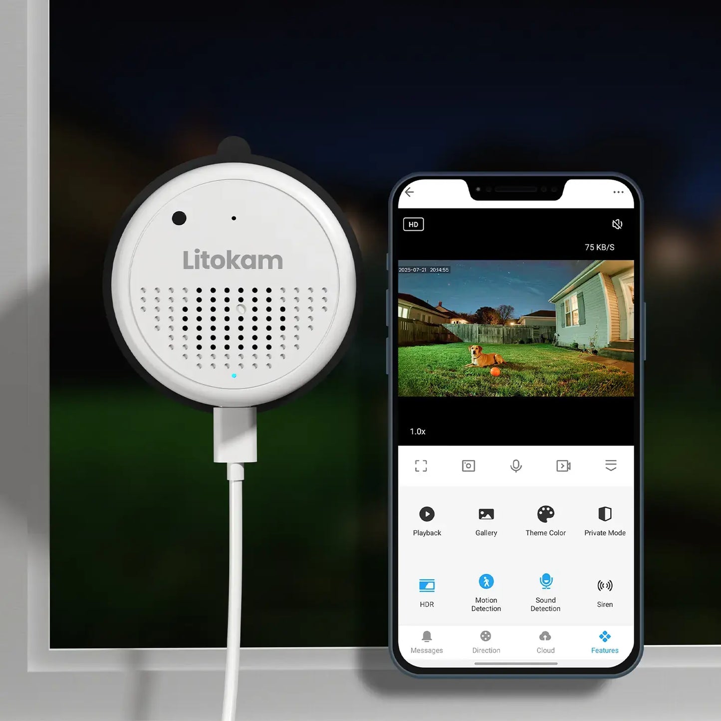 3MP 2K Window Security Camera - WiFi 6 Indoor Home Surveillance with Color Night Vision