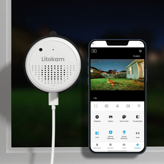 3MP 2K Window Security Camera - WiFi 6 Indoor Home Surveillance with Color Night Vision