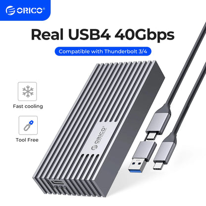 ORICO NVMe M.2 SSD Enclosure 40Gbps USB4 External Case for PCIe SSD