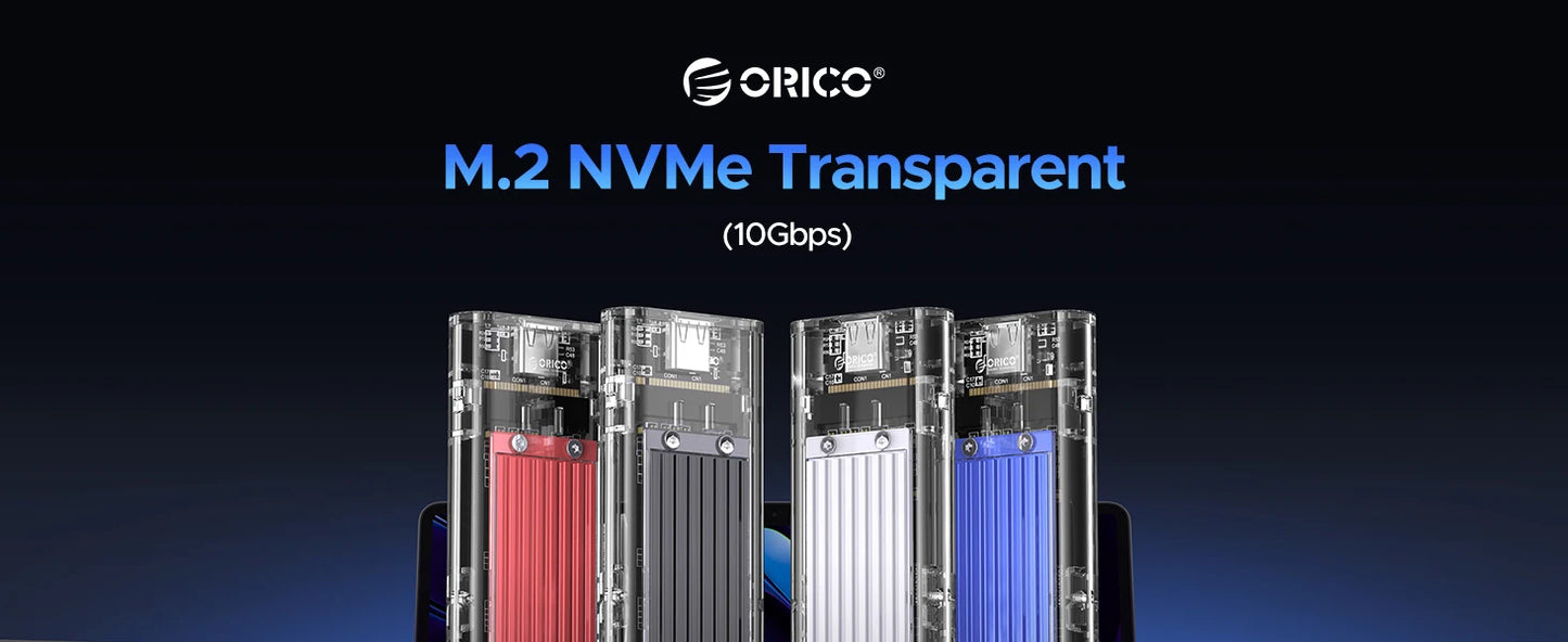 Orico M.2 NVMe SATA SSD Enclosure - 10Gbps Portable USB-C Adapter for 4TB