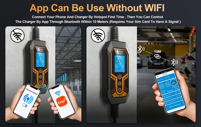 7KW Smart Portable EV Charger Type 1 - Adjustable 32A Level 2 Charging