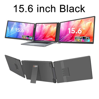 Portable Triple Screen Laptop Extender - 16" FHD IPS Dual Monitor Setup