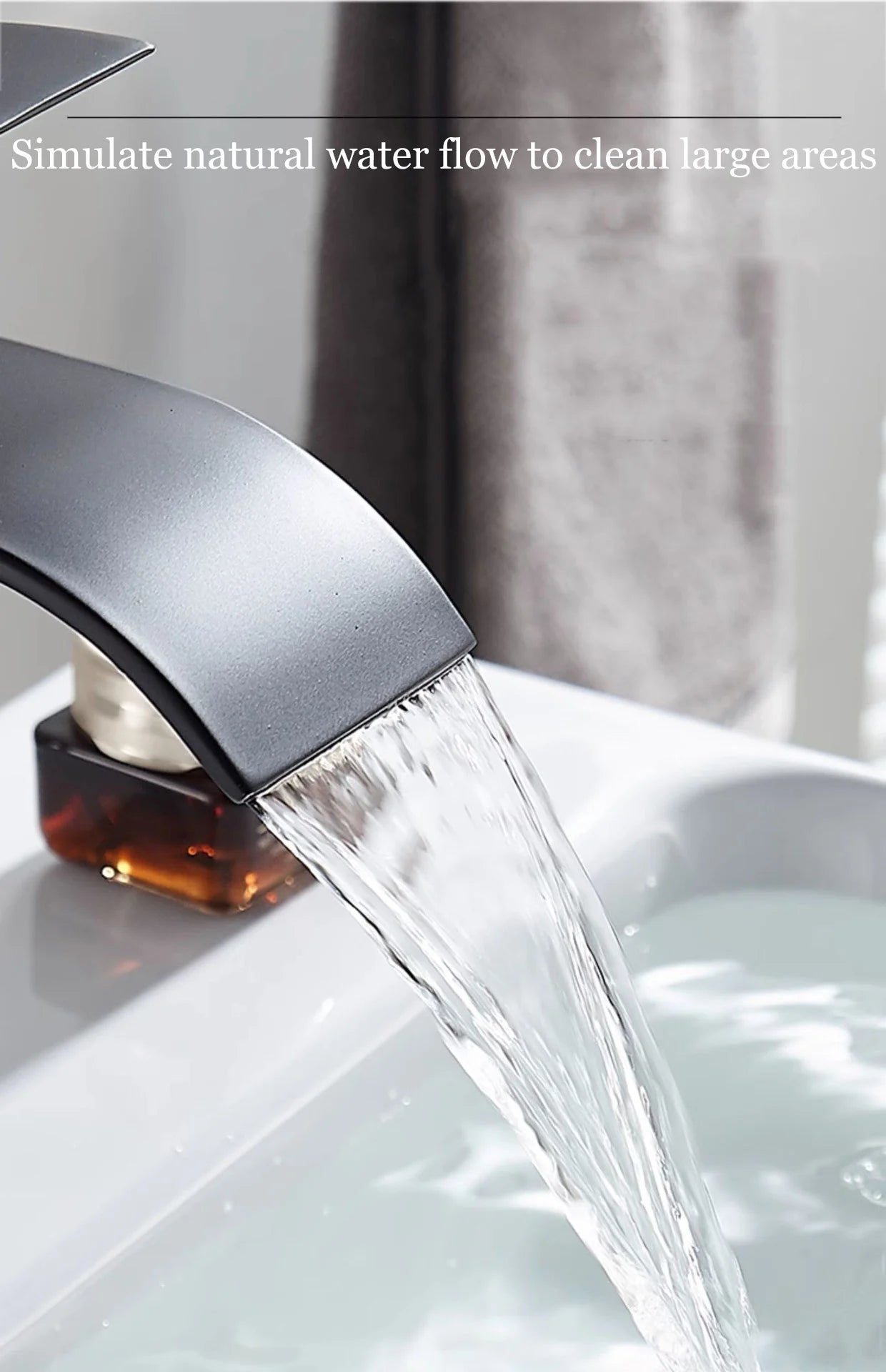 Modern Waterfall Bathroom Sink Faucet - Hot & Cold Stainless Steel