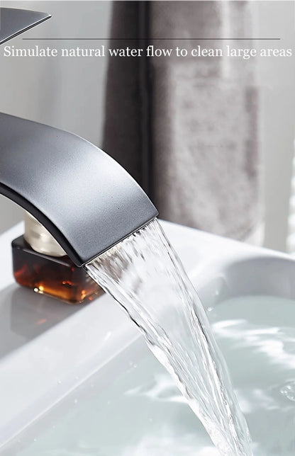 Modern Waterfall Bathroom Sink Faucet - Hot & Cold Stainless Steel