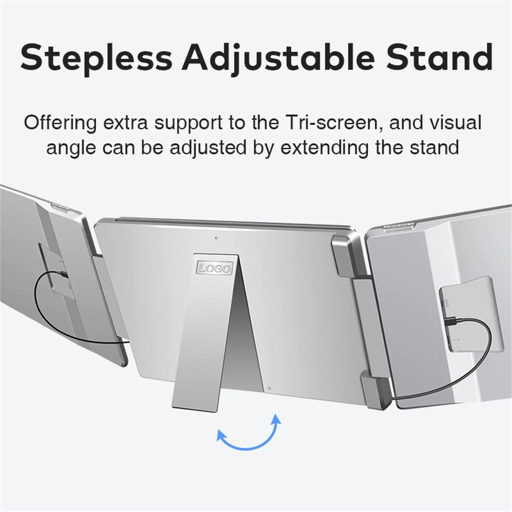 Portable Triple Screen Laptop Extender - 16" FHD IPS Dual Monitor Setup