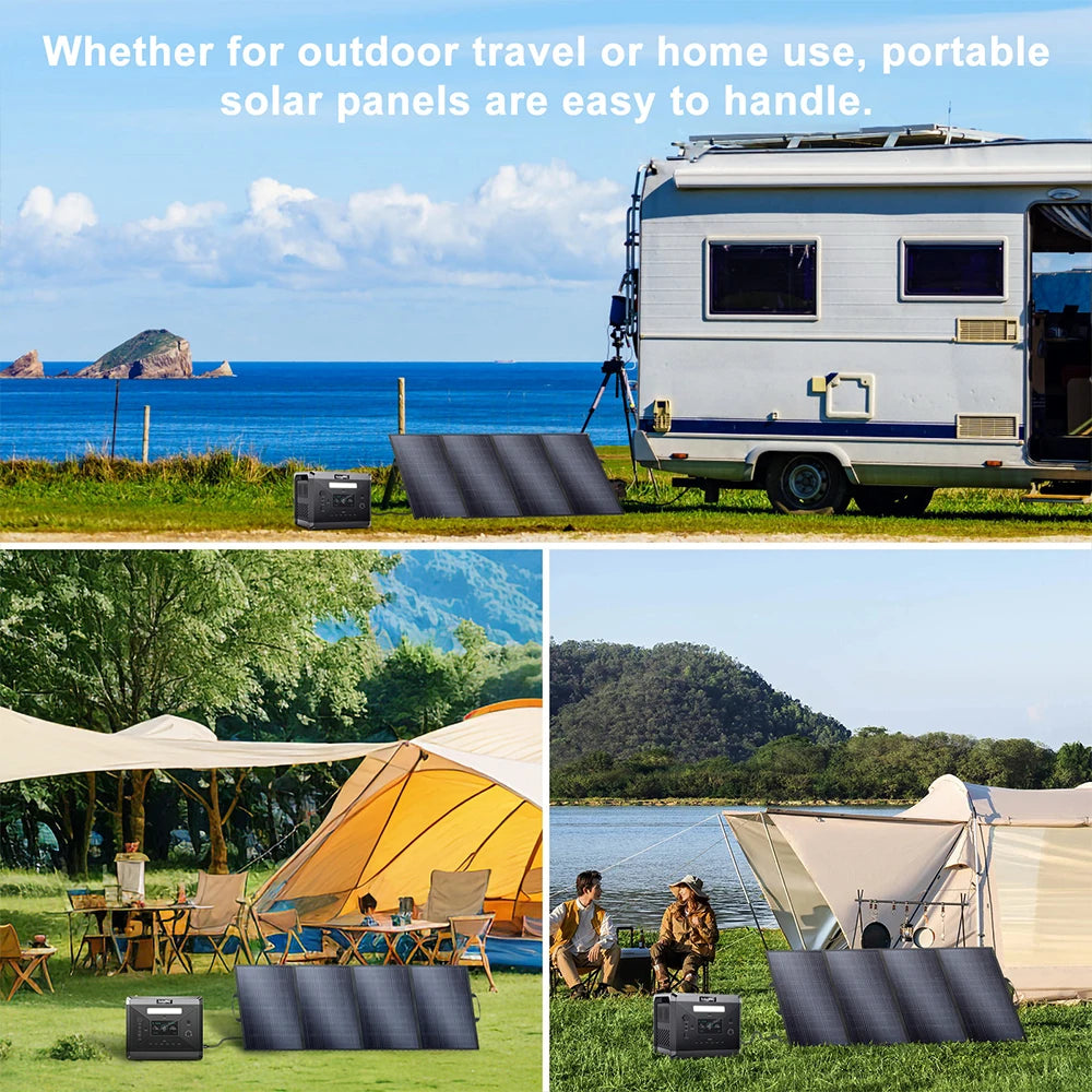 200W Foldable Solar Panel Kit - Portable High-Efficiency Camping Charger