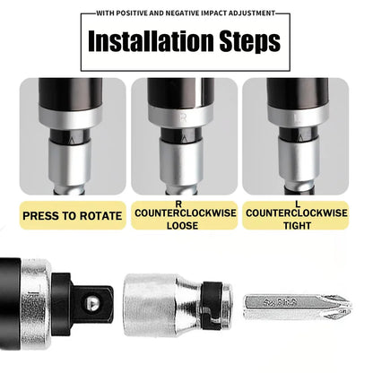 Heavy Duty Manual Impact Screwdriver Set | Reversible Hand Tool Kit