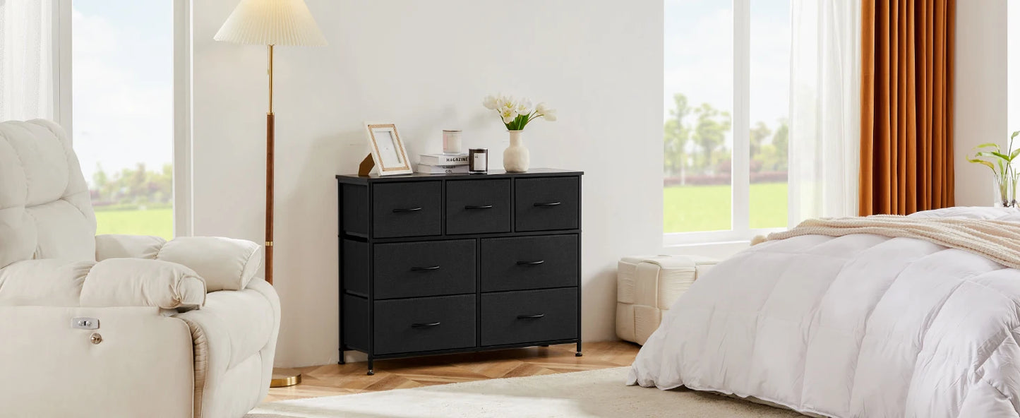 7-Drawer Fabric Dresser Organizer - Sturdy Storage Chest for Bedroom