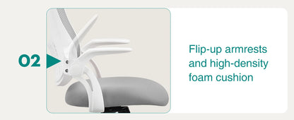 Ergonomic Mesh Office Chair with Adjustable Headrest & Flip-Up Arms