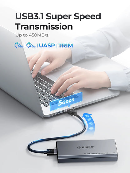 ORICO 2.5" Type-C Hard Drive Enclosure - 5Gbps USB External HDD/SSD Case