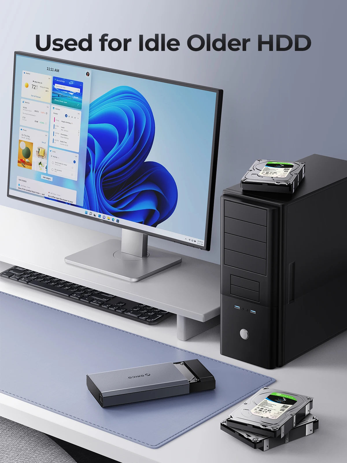 ORICO 3.5" SATA Hard Drive Enclosure USB 3.0/Type-C External HDD Case