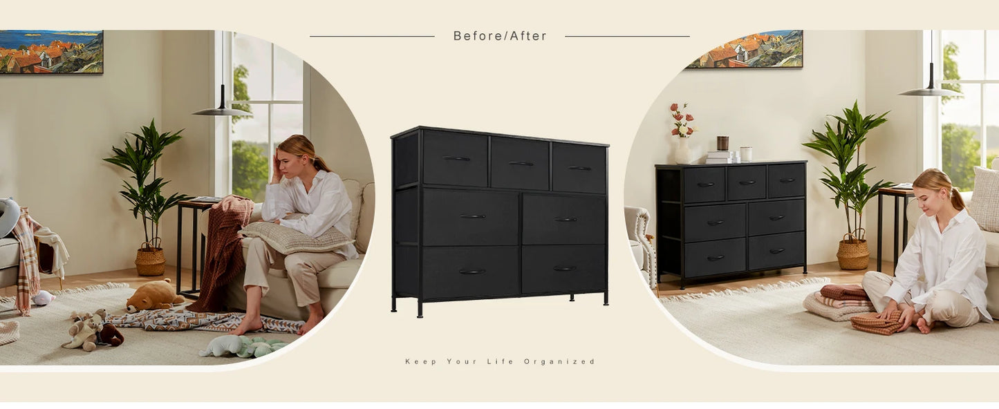 7-Drawer Fabric Dresser Organizer - Sturdy Storage Chest for Bedroom