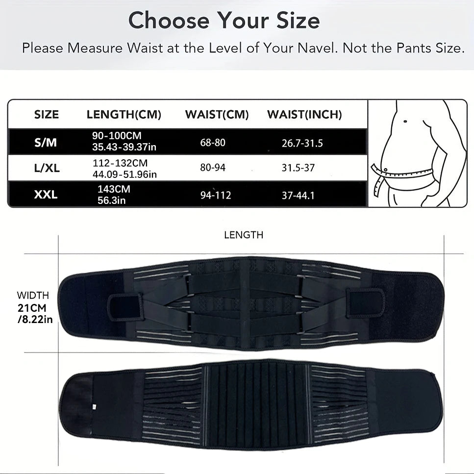 Adjustable Lumbar Support Belt - Orthopedic Back Brace for Pain Relief - 10