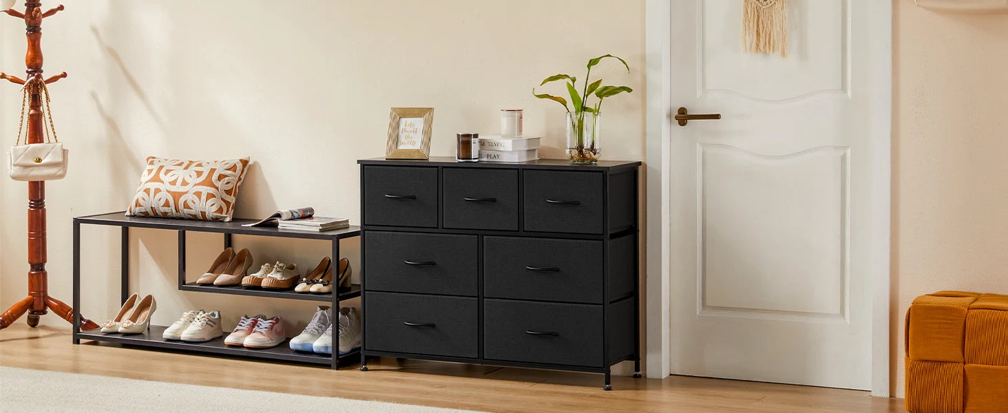 7-Drawer Fabric Dresser Organizer - Sturdy Storage Chest for Bedroom - 7